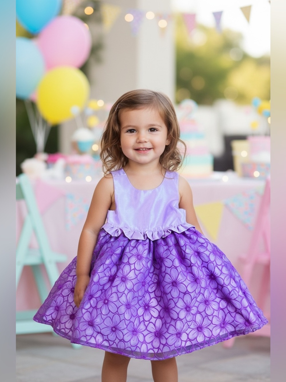 Gymboree Toddler Girls Lilac Purple Floral Dressy Party Dress Size 2T